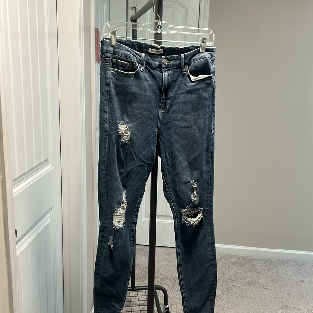 Good American Distressed Skinny Jean- Good Waist